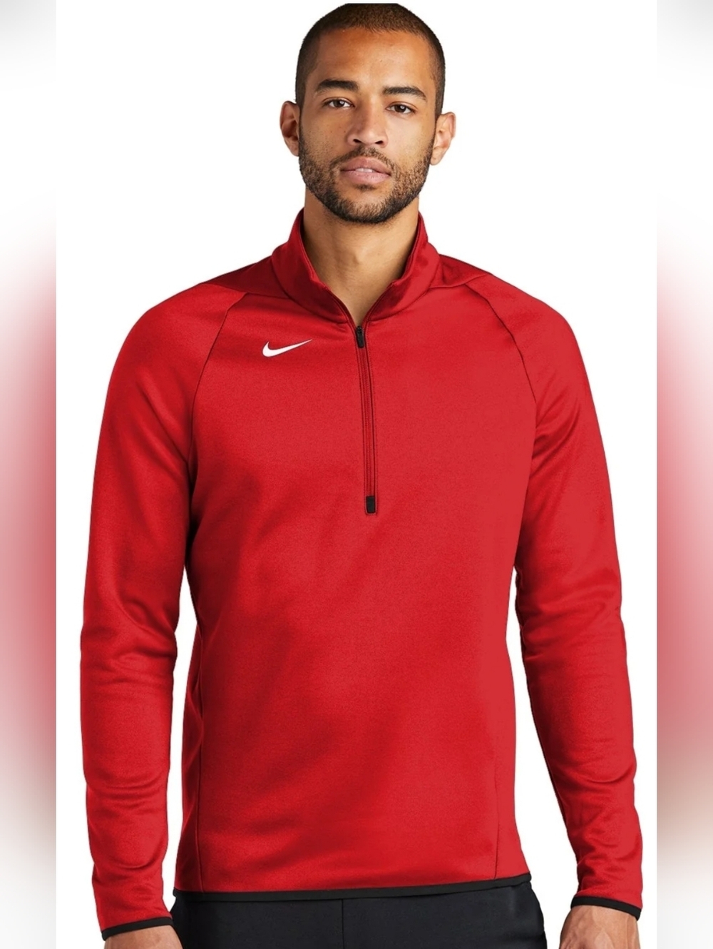 Nike Men's Red Therma-Fit Fleece Quarter Zip Pullover Size Large